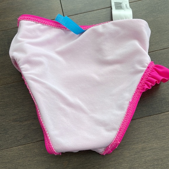 JOE FRESH Baby Girl Bathing Suit Swim Set Two-Piece Pink White Daisy Ruffle - Picture 9 of 13